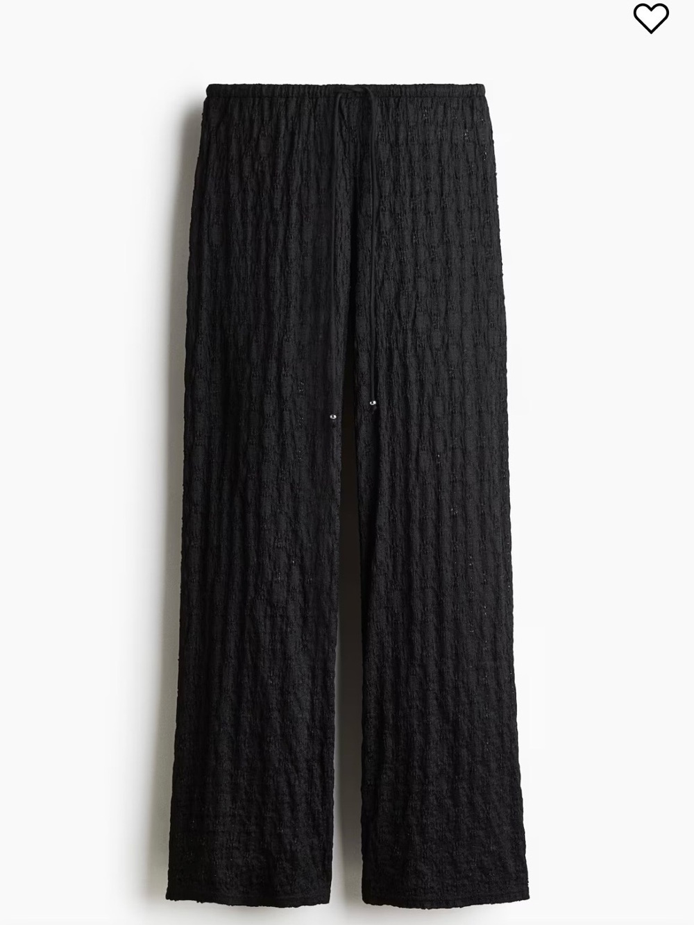 LACE-LOOK DRAWSTRING PANTS black